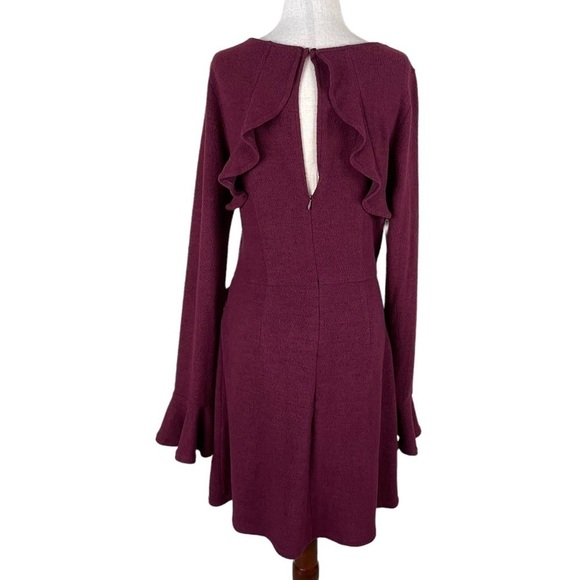 Lulus Favorite Tune Burgundy Faux Wrap Sweater Dress - Picture 8 of 16